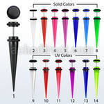 ivtp acrylic fake taper with o rings in uv solid colors