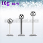 lb18b3 316l steel labret 18g 1mm with 3mm ball