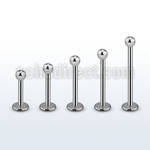 lbb2 6mm 16mm of surgical steel labret with 2mm ball