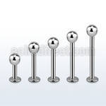 lbb4 6mm 12mm of surgical steel labret with 4mm ball