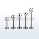 lbb4s 6mm 16mm of surgical steel labret with 4mm ball