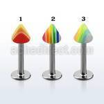 lbbdcn surgical steel labret with 3mm acrylic bead cone
