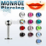 lbcmn 316l steel monroe piercing with 3mm bezel jewel ball