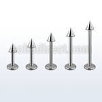 lbcn3 surgical steel labret with 3mm cone length 6mm 16mm