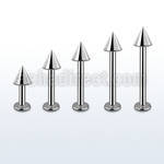 lbcn4 surgical steel labret with 4mm cone length 6mm 12mm