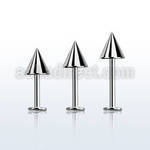 lbcn5s surgical steel labret 16g 1 2mm with a 5mm cone
