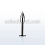 lbecn3 316l steel external threading labret with 3mm cone