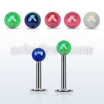 lbeuvbab 316l steel labret w a 3mm ab coated acrylic ball