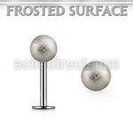 lbfo5s steel labret, 16g (1.2mm) with a 5mm frosted steel ball