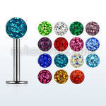 lbfr4s 316l steel labret with 4mm ferido multi crystal ball