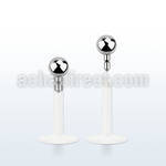 lbib2 bio flexible labret with a 2mm push in steel ball