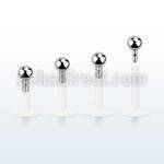 lbib bio flexible labret with a 3mm push in steel ball