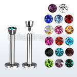 lbic 16g 316l steel labret with 2 5mm bezel set jewel ball