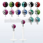 lbifr3e 16g bio flexible labret with 3mm 2 color ferido ball