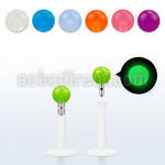 lbiglb3 16g bio flexible labret with 3mm glow in the dark ball
