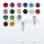 lbijy clear bio flexible labret with 2 5mm bezel crystal ball