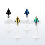 lbitcn clear bio flexible labret with 3mm anodized cone