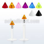 lbivcn3 clear bio flexible labret with 3mm acrylic uv cone