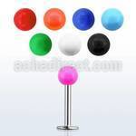 lbsab3 316l steel labret with 3mm color acrylic ball