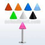 lbsacn3 316l steel labret with 3mm color acrylic cone