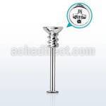 lbscw2 316l steel labret with a cross screw top