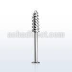 lbscw 316l steel labret with a screw threading tip