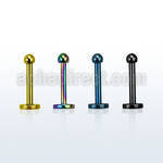 lbtb2 anodized surgical steel labret with a 2mm ball