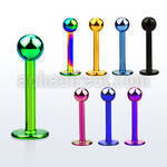 lbtb3 premium pvd 16g 316l steel labret with 3mm ball