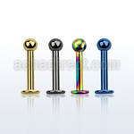 lbtb3g anodized surgical steel labret 16g 1 2mm w a 4mm ball