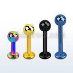 lbtb4 anodized surgical steel labret with a 4mm ball