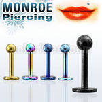 lbtbmc25 anodized 316l 16g steel monroe piercing with 2 5mm ball