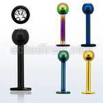 lbtc3 anodized 16g 316l steel labret with 3mm ball