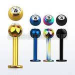 lbtc4 anodized 14g 316l steel labret with 4mm ball