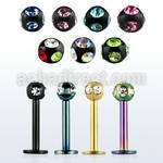 lbtca anodized 16g 316l steel labret w 3mm multicrystal ball