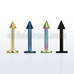 lbtcn25 anodized 16g 316l steel labret with 2 5mm cone