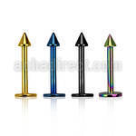 lbtcn2 anodized surgical steel labret with a 2mm cone