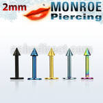 lbtcnmc2 anodized 18g 316l steel monroe piercing with 2mm cone