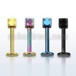lbtdi3 anodized surgical steel labret with a 3mm dice