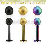 lbtfo3 anodized 316l steel labret with a 3mm frosted steel ball