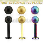 lbtfo4s anodized 316l steel labret with a 4mm frosted steel ball