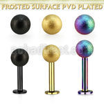 lbtfo5s anodized steel labret w a 5mm frosted steel ball
