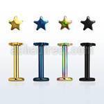 lbtsar anodized 316l steel labret with an internal star top