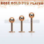 lbttb4s rose gold steel labret with a 4mm ball
