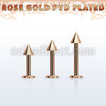 lbttcn4 rose gold steel labret with a 4mm cone