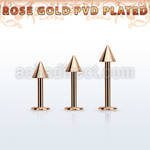 lbttcn5s rose gold steel labret with a 5mm cone