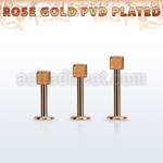 lbttdi25 rose gold steel triple tragus piercing with a 2.5mm dice