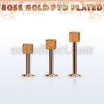 lbttdi3 rose gold steel triple tragus piercing with a 3mm dice