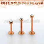 lbttjb25 rose gold plated steel labret w tiny 2.5mm jewel ball