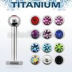 lbuc3 titanium g5 labret with 3mm bezel crystal ball