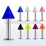 lbuvcn5 14g 316l steel labret with 5mm acrylic uv cone